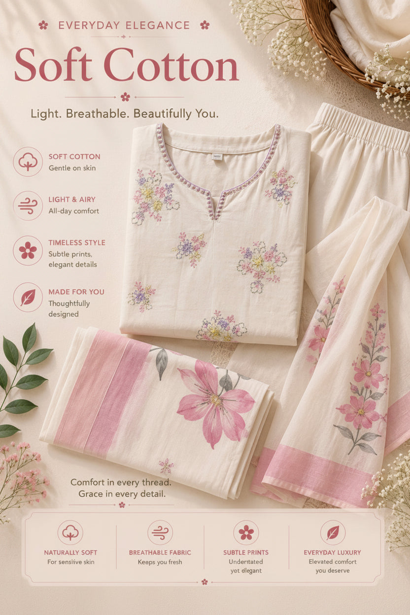 Cream Cotton suit