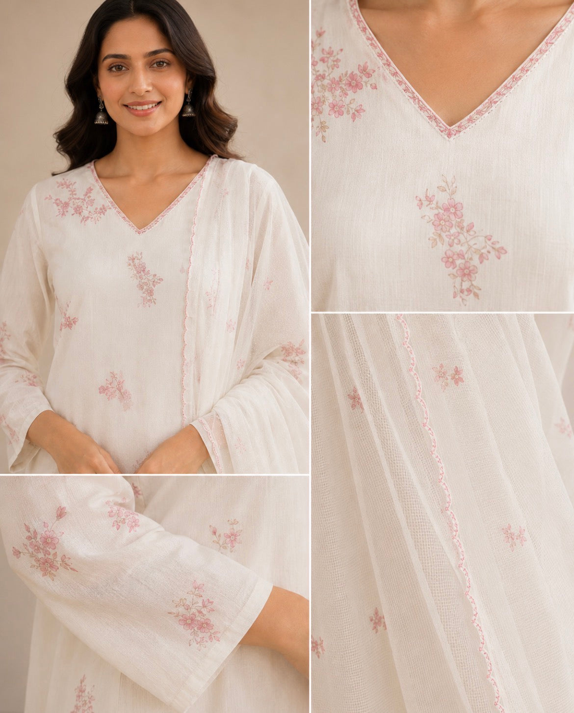 Cream Cotton suit