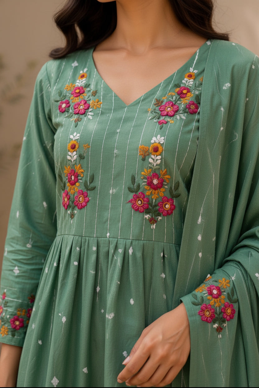 Jamdhani cotton suit