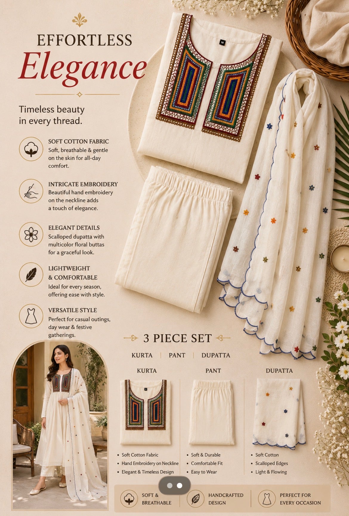 Cream  Cotton set