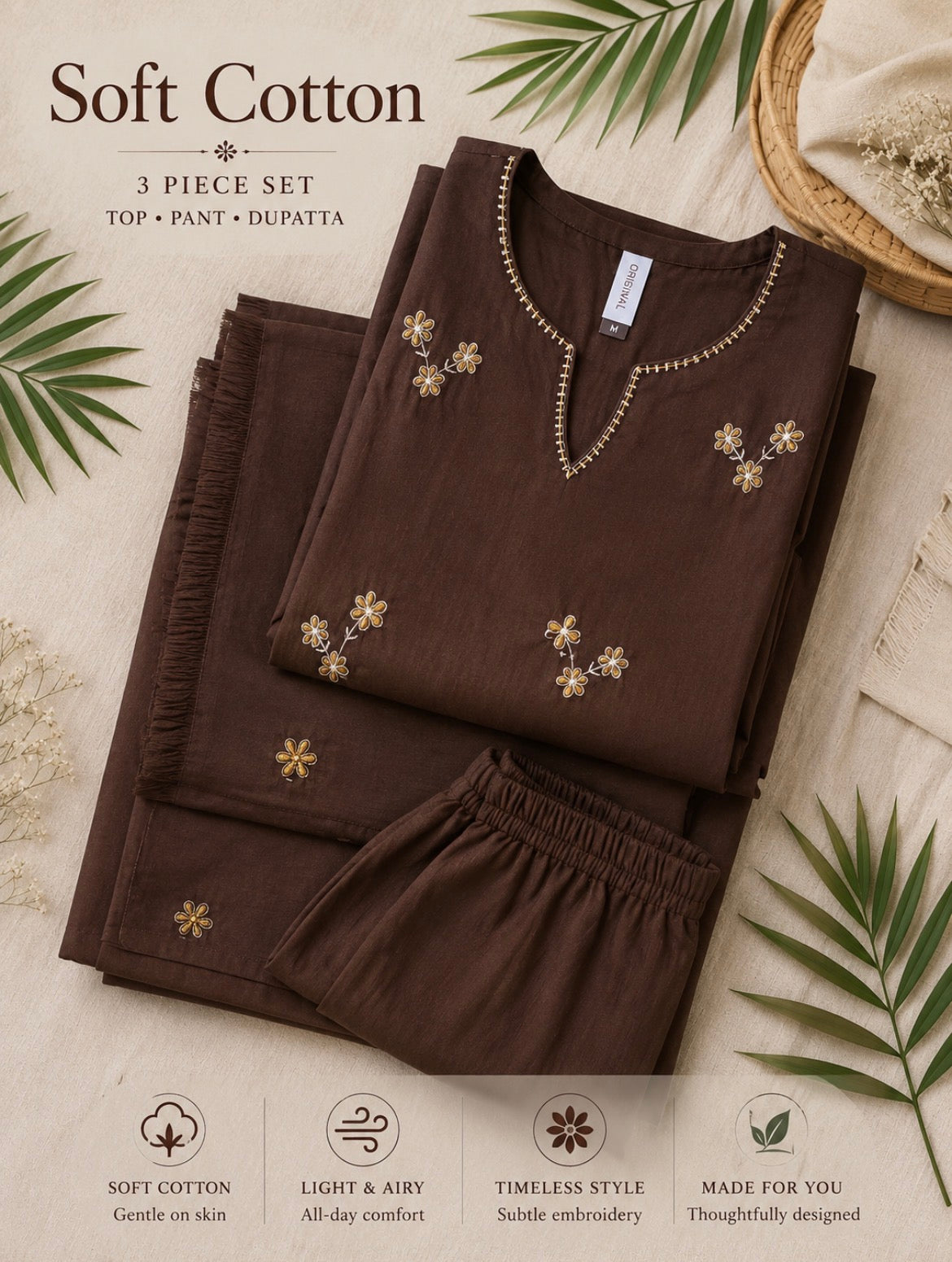 Brown soft cotton