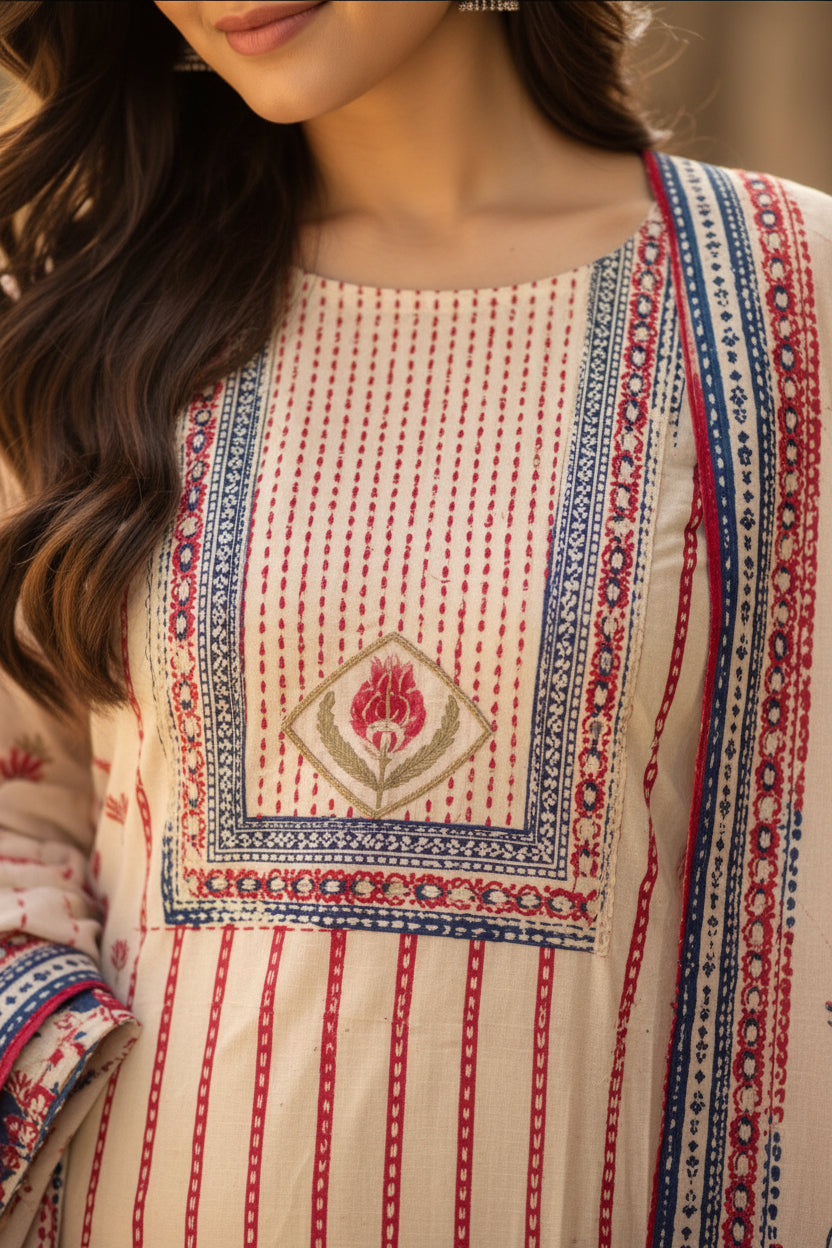 Mul chanderi print