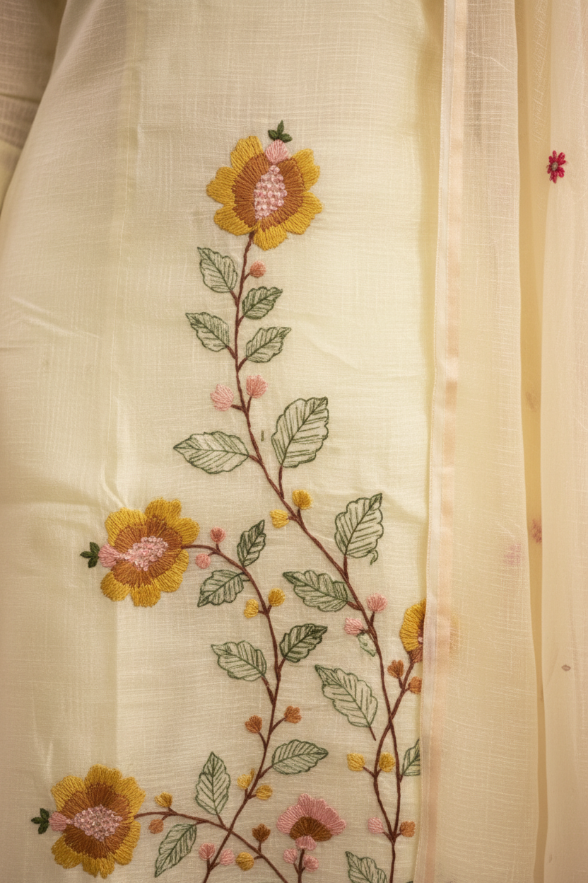 Yellow Kota Doria Set