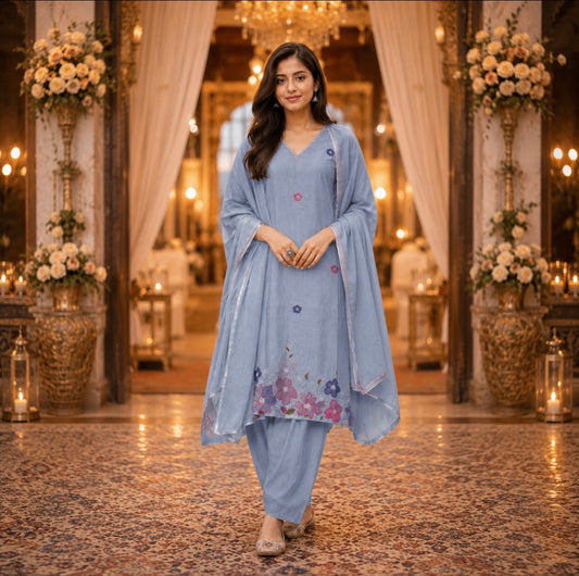 Mul Chanderi suit