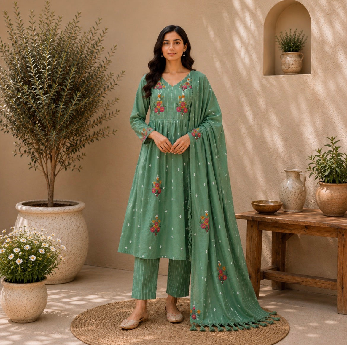 Jamdhani cotton suit