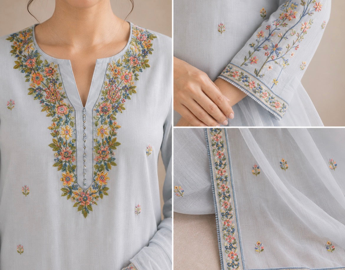 Light Grey Handloom Suit