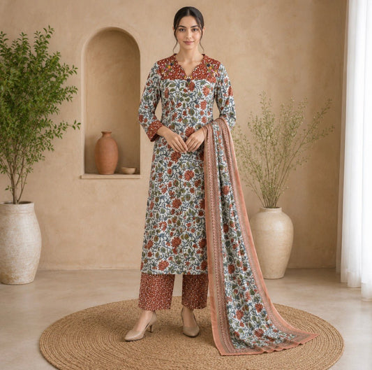 Premium Floral Prints Cotton Salwar - swayamkartha.com