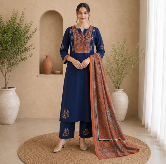 Block Prints H/Embroidery Salwar - swayamkartha.com